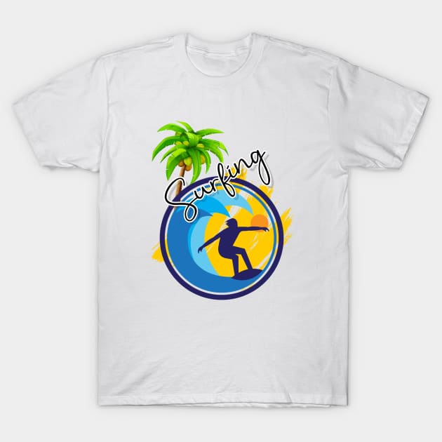 surfing T-Shirt by ART&LINES